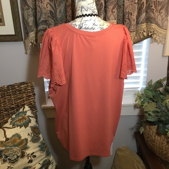 NWT AVA & VIV lace cap sleeve t shirt - Picture 3 of 8